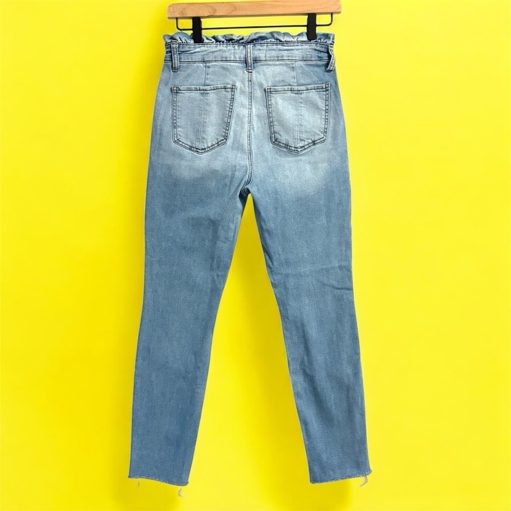Ashley Mason Light Blue Denim Jeans Paperbag High Rise Skinny Raw Hem Sz 7 - Picture 2 of 14